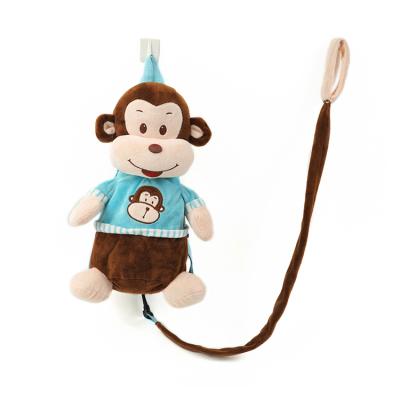 China Custom Factory Toys/Gifts Monkey Candy Leash Zipper Backpack Soft Plush Bags for sale