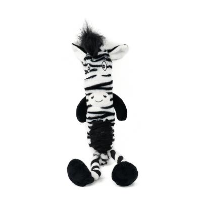 China Cute Mixed Black White Zebra Shape Squeaky Plush Stuffed Pet Toys / Gifts for sale