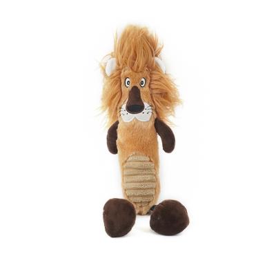 China Toys/Gifts Factory Sale Custom Lion Shape Squeaky Plush Stuffed Pet Toys for sale