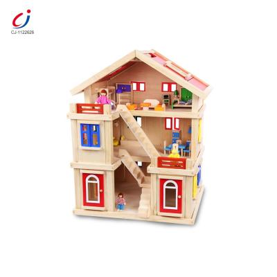 China DIY TOY New style children toys wooden dollhouse for wholesale for sale