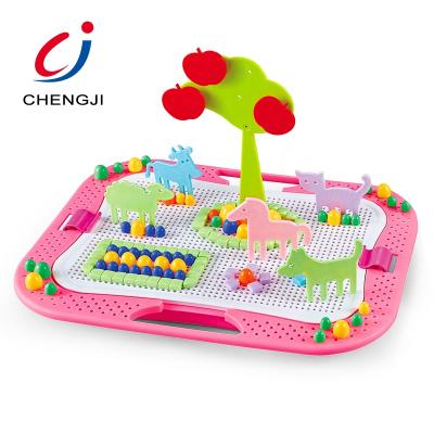 China Hot CJ-1292174 CJ-1292174 Hot Plastic Assembled Mushroom Clever Creative Nail Children's Educational DIY Toys for sale