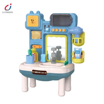 China Indoor girls pretend circulating sutomatic simulation game tooth brushing washbasin toys electric water wash table for children CJ-2180052 for sale