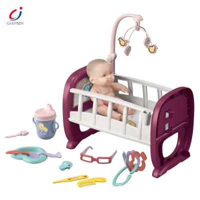 China Educational Toy Kids Girl Playhouse Playhouse Toys 34 Pcs Safety Materials Hi Plastic Baby - Doll Pretend Play Toys Nurse Role Play Set With Bed for sale