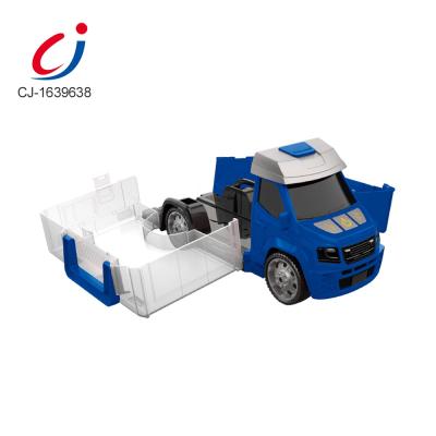 China Diecast Toy Boy Favor Kids Toy Police Theme Storage Police Sliding Car Toys Set With Sound And Light for sale