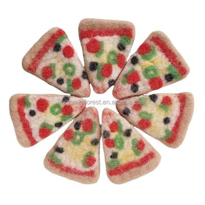 China Realistic Wholesale Kids Felt Food Toy Handmade Wool Felted Pizza for sale