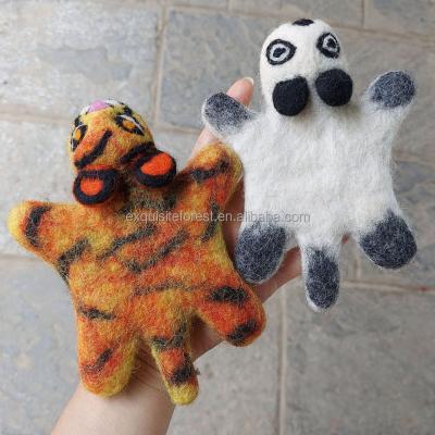 China Customized Felt Cute Animal Coaster Viable Customized Teacup Coaster Tiger Panda Mini Beverage Coaster Shape Wool Felt Coaster for sale