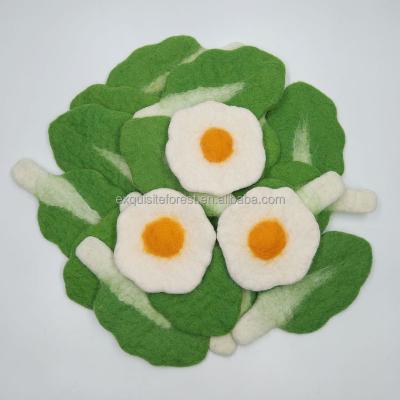 China Factory price cute, handmade wool felt plant craft, perfect for home decor, artificial egg food toy for sale