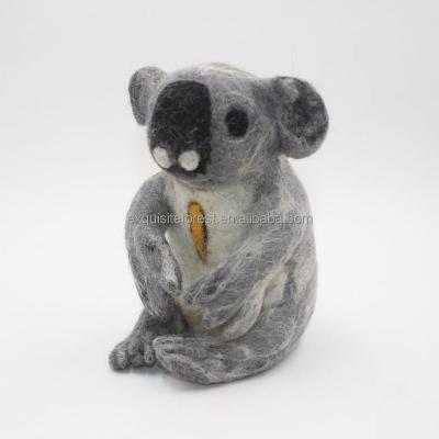 China High quality lifelike 20cm manual felt ornaments doll decoration toy animal wool felted koala for sale