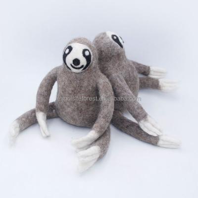 China 20cm Realistic Wool Felt Christmas Animal Decorations Ornaments Hand Felting Plushie Sloth Doll for sale