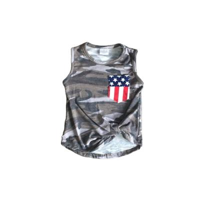 China Casual Babes Spring Patriotic Camouflage Tank Top Summer 4th of July for sale