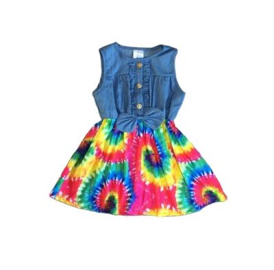 China Casual babes spring summer tie dye denimi dress for sale