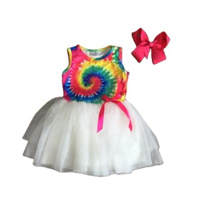 China Casual Babies Spring Summer Tie Dye Tutu Dress for sale