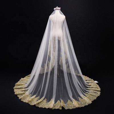 China Wholesale Soft Long Lace Edge Lace Tulle Bridal Veil for sale