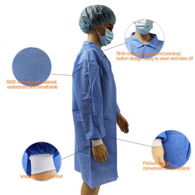 China Blue hospital coat/clinic/laboratory/public place sms lab coat fast delivery sms lab coats normal high quality lab coat for sale