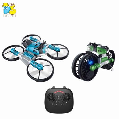 China 2019 RC hobby radio control toy deformation motorcycle four-axis 2in1 rc planes rc drone ground to air toy for sale