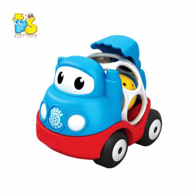 China Lovely baby soft car baby toys with baby soft material soft car cartoon ball wheel free vehicle for sale