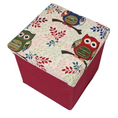 China Asian Double Folding Storage Leather Ottoman Ottoman Seat Stool Box for sale