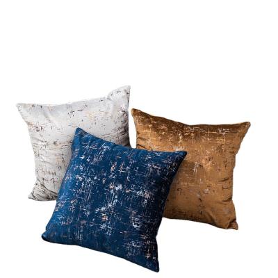 China New Arrival Anti-pilling Cushion Cover 45*45cm Velvet Pillow Gold Printing Gold Printed Covers for sale