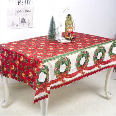 China Christmas Waterproof Printed Antifouling Table Cloth For Events Party Decoration for sale