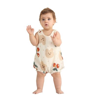 China Casual Summer sleeveless baby-girls short sleeve onesies bodysuits custom jumpsuit romper white wholesale solid boy clothes 3-6 months for sale