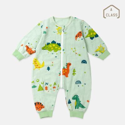 China Breathable Custom baby sleeping bag bear muslin for 6m-4 years kids organic cotton with 2-way zipper high quality stroller sleeping bag for sale