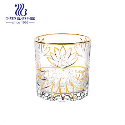 China 9oz Rim Gold Rim Design Glass Wine Gold Running Mug In Tumbler Customized Elegant Whiskey Glass Cup Wine Glass For Wholesale for sale