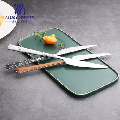 China Disposable High End Stainless Steel With Marble / Wooden Handle Kitchen Knife Set for sale