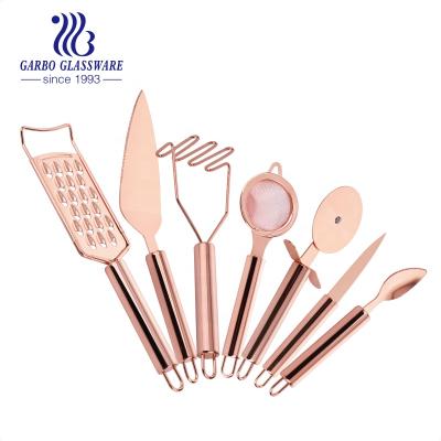 China High Quality Viable Pvd Stainless Steel Kitchen Tools For Home Using Customized Flatware Dinnerware Kitchenware Rose Gold Restaurant for sale