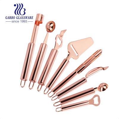 China Viable Factory Rose Golden Stainless Steel Kitchen Utensils Handmade Kitchen Tools Cake Dessert Ice Cream Spoon Tools for Cafe Hotel for sale