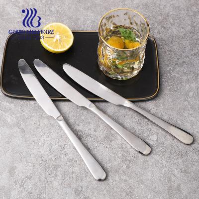 China 9 Inch Stainless Steel Table Knife Sliverware Dinner Knife Hand Polishing Round Sliverware Flatware for sale