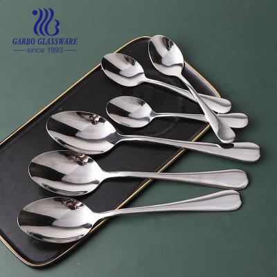 China Disposable Mirror Polishing Durable Stainless Steel Dinner Spoon Metal Spoon Tablespoon Sliverware Spoon 8 Inch. length for sale