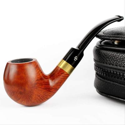 China Classic Wooden Smoking Tobacco Pipe Wooden Smoking Accessories Briar Pipe Minimalist for sale