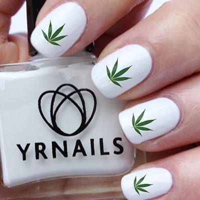 China whosale hot sale nice fancy grass girl hemp dry 420 design 3D nail stick sticker stickers for sale