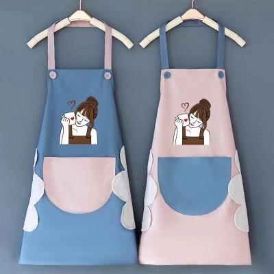 China New Style Whosale Logo Design Adjustable Custom Waterproof Household Kitchen Apron Cleaning Aprons for sale