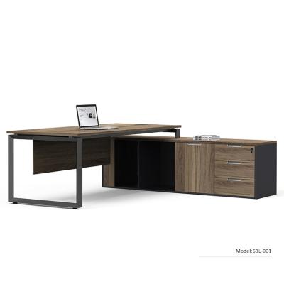 China SJ-001 fashion trilateral executive desk with metal furniture leg desk table for sale