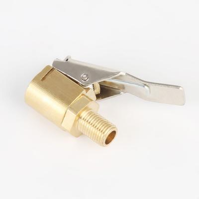 China Tire Pressure Monitor Brass 8mm Threaded Interface Car Auto Tools Tire Wheel Air Chuck Inflator Pump Adapter Connector for sale