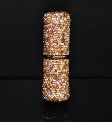 China Custom Attar Bottle Fancy Cosmetic Glass Perfume Bottle With Bling Crystal Bling Perfume Bottle for sale