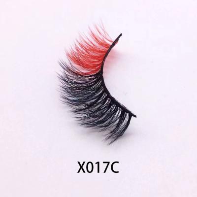 China New Faux Mink Colored Lashes by Mink Trend Colorful Lashes Strips Crisscross Party Eyelashes Makeup for sale