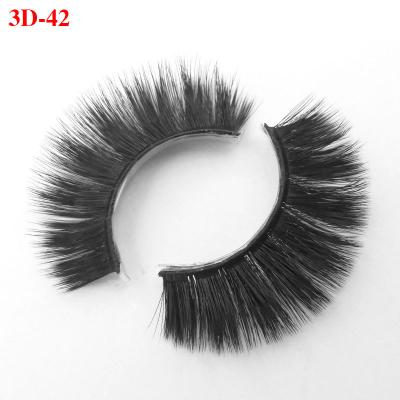 China Hollyren Natural Long Strip 3D Faux Mink Eye Lashes Vendor Silk Natural Synthetic Handmade Eyelashes for sale