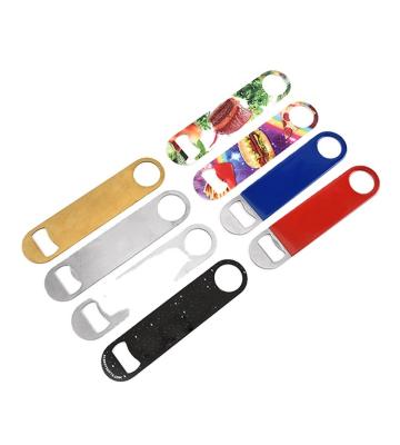 China Metal Viable Blank Beer Sublimation Gift Promotion Gift Promotion Flat Steel Bar Blade Stainless Bottle Opener for sale