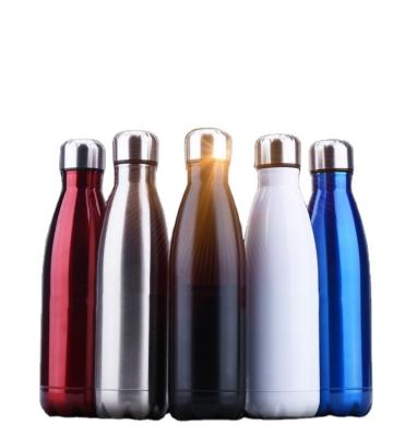 China Sustainable Double Wall Thermal Vacuum Flask Insulated Outdoor Sports Drink Cola Shaped Stainless Steel Water Bottles With Custom Logo for sale