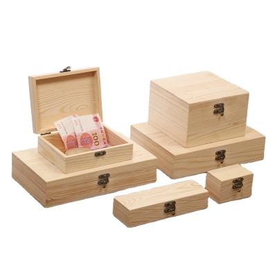 China Wholesale Retro Africa Desktop Storage Clamshell Packaging Gift Box Cosmetics Jewelry Storage Box Pine Wood Custom Box for sale