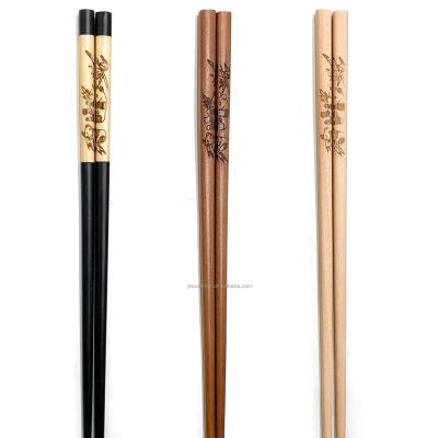 China Viable Wholesale Bulk Cheap Price Japanese Korean Style Printed Reusable Wooden Sushi Chopsticks For Dinner Gifts And Presents for sale