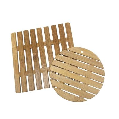 China Wholesale Coaster Mats Hot Potholders SetKitchen Safe Wooden Creative Bamboo Tableware Kitchen Counter Pot Mat Coasters for sale