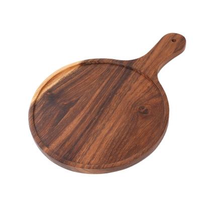 China Sustainable Sales Teak Plant Wooden Serving Tray, Flower Shaped Wooden Tray, High Quality Customized Paddle Steak Dish for sale