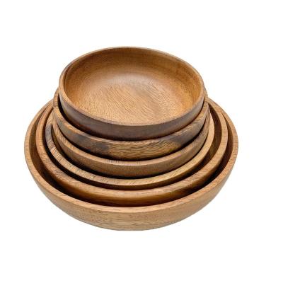 China Hot Selling Factory Sustainable Customizable Amazon Acacia Teak Wood Dish For Dinner Fruit for sale