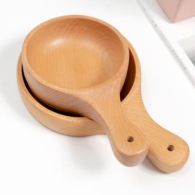 China Shin Ramen Bowl Wooden Scoop Japanese and Korean wooden creative viable bowl beech gifts for restaurant gift shop for sale