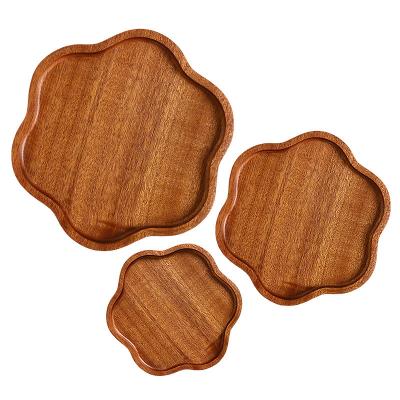 China Viable Hot Sapele Wood Octagon Square Selling Trays Serving Wooden Tray Serving Bread Dishes for sale