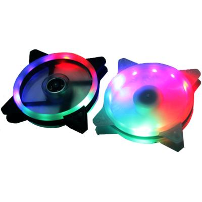 China 12025FAN Case 12025FAN High Quality Double Cool Aperture Colorful 12CM Computer Solar Eclipse LED Glow Gaming PC Computer Case Super Silent Fan for sale