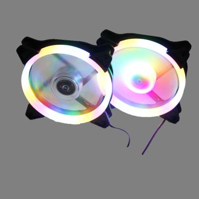 China FAN Colorful Double Cool Aperture Computer Case 12025-1 Solar Eclipse LED Glow Super Quiet 1.3W High Quality Colorful Cool Computer Case 12CM for sale